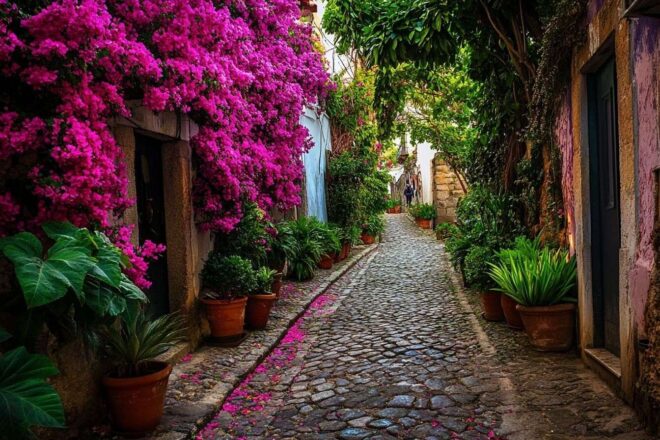 Image d'illustration. Rue pavée étroite à lisbonne