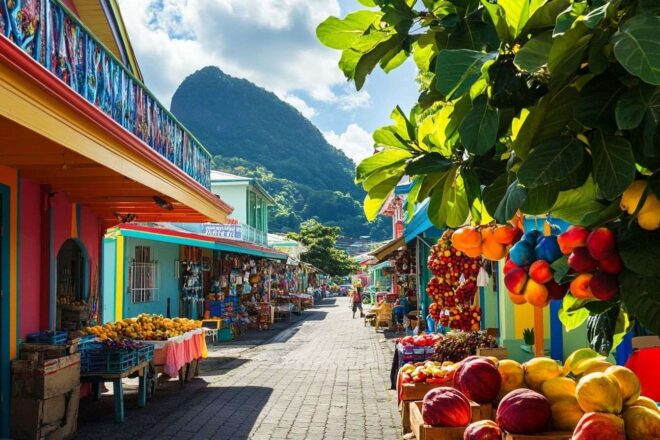 Image d'illustration. Scène de marché vibrant à castries