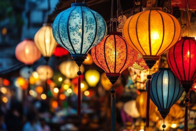 Image d'illustration. Lanternes traditionnelles colorées à danang