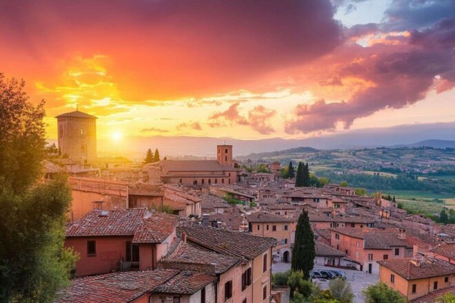 Image d'illustration. Vue panoramique de l architecture médiévale de pérouse