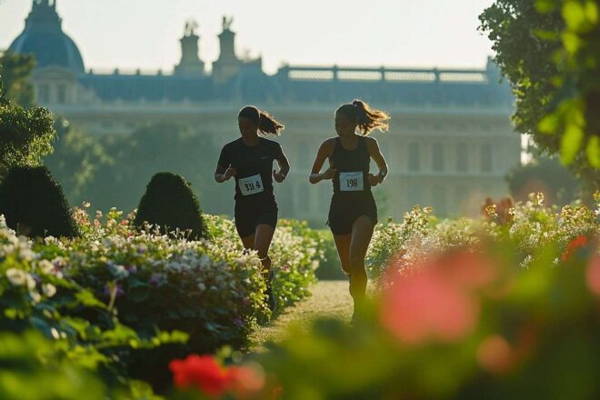 Jogging dans le jardin des tuileries