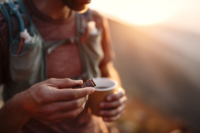 Coureur de trail à l aube