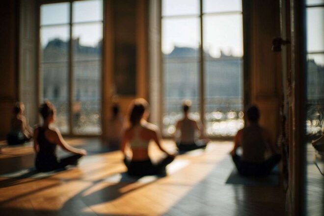 Séance de pilates aux jardins des tuileries