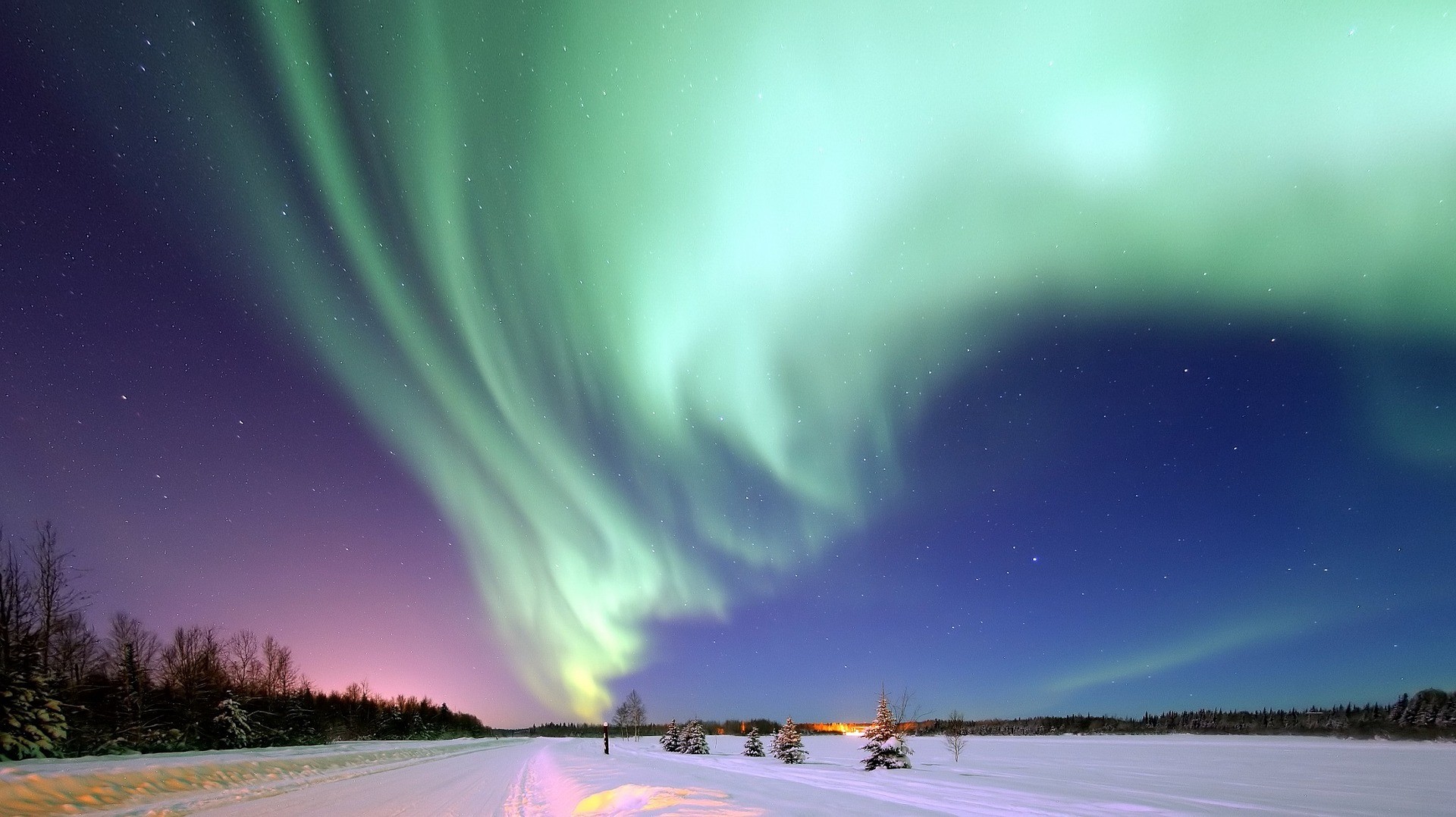 Une aurore boréale en Alaska.