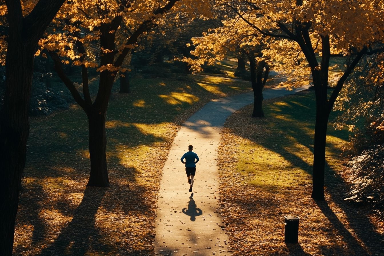 Image d'illustration. Coureur dans parc ensoleillé à new york