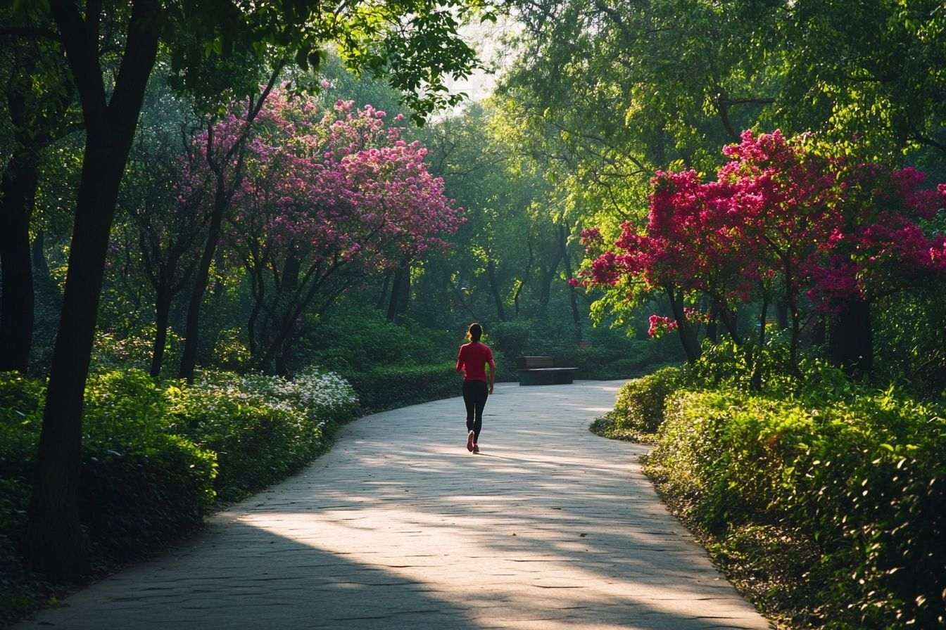 Image d'illustration. Joggeur matinal dans un parc de pékin