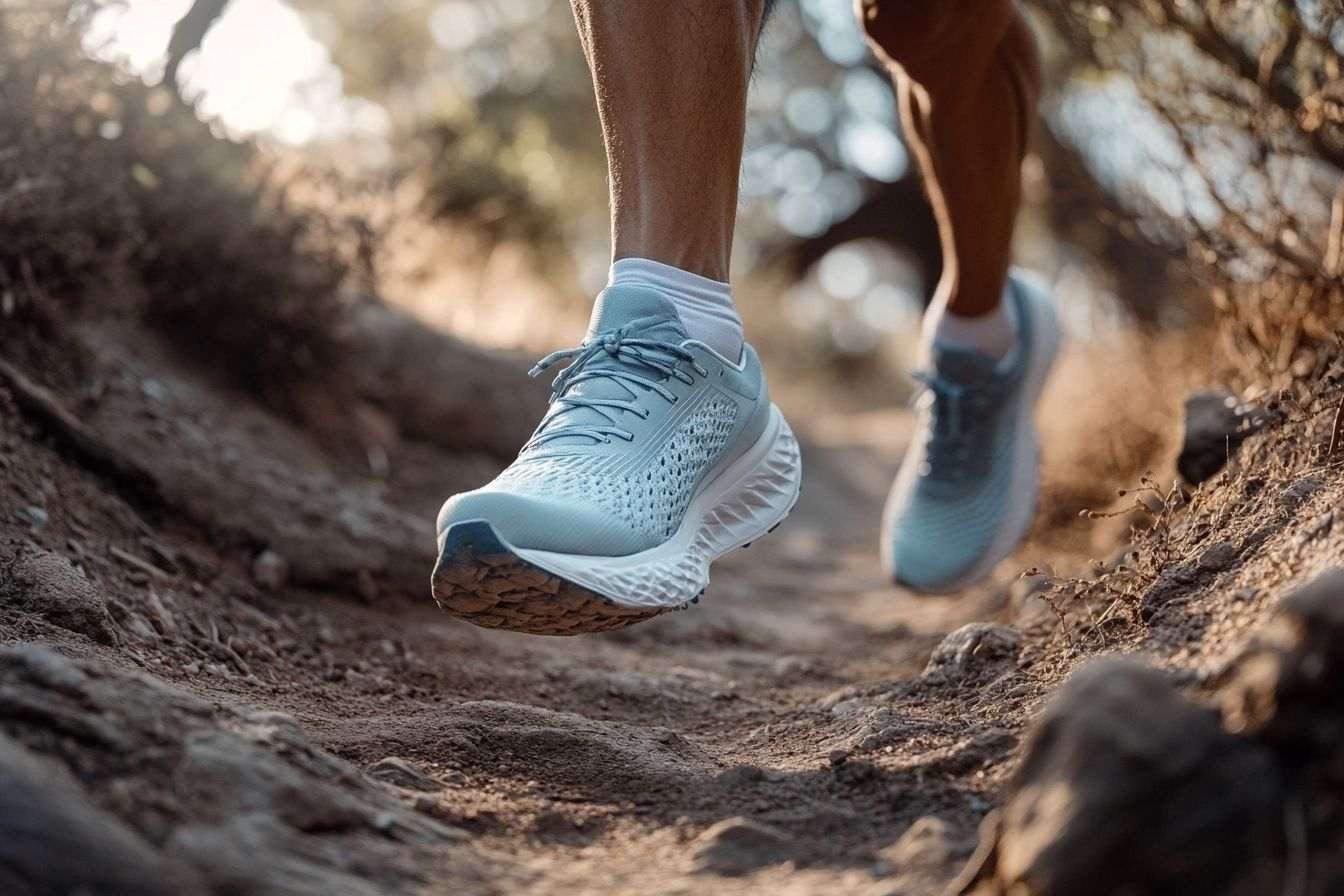 Photo de course à pied montrant la forme et les chaussures.
