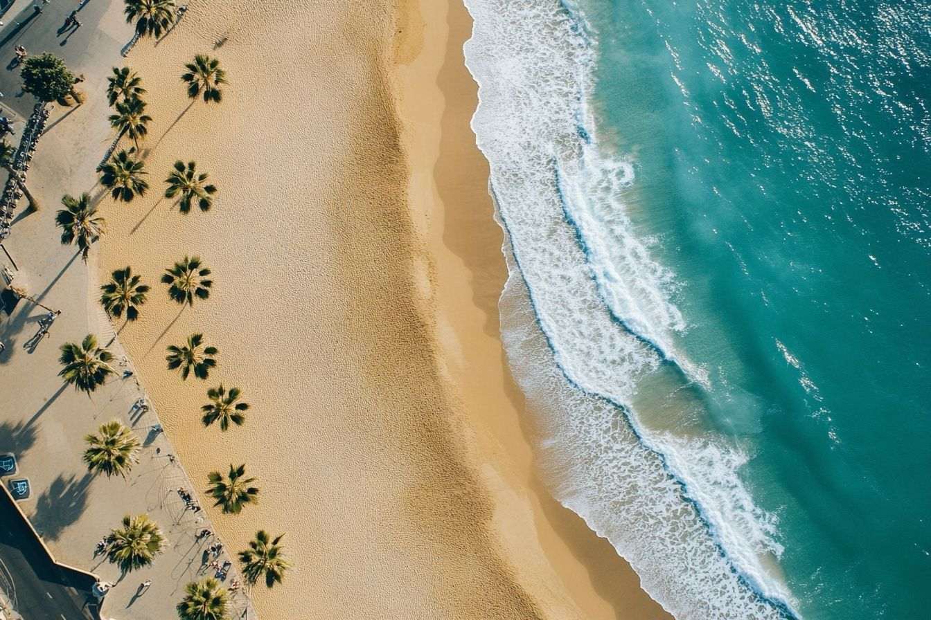 Image d'illustration. Sables dorés le long de la côte de barcelone