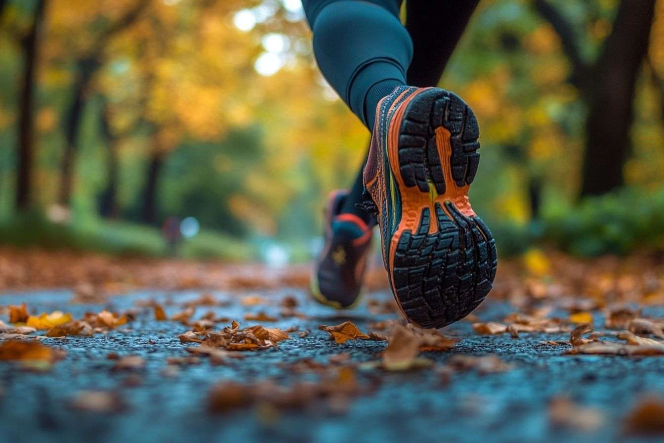 Image d'illustration. Chaussures de coureur frappant le trottoir à central park