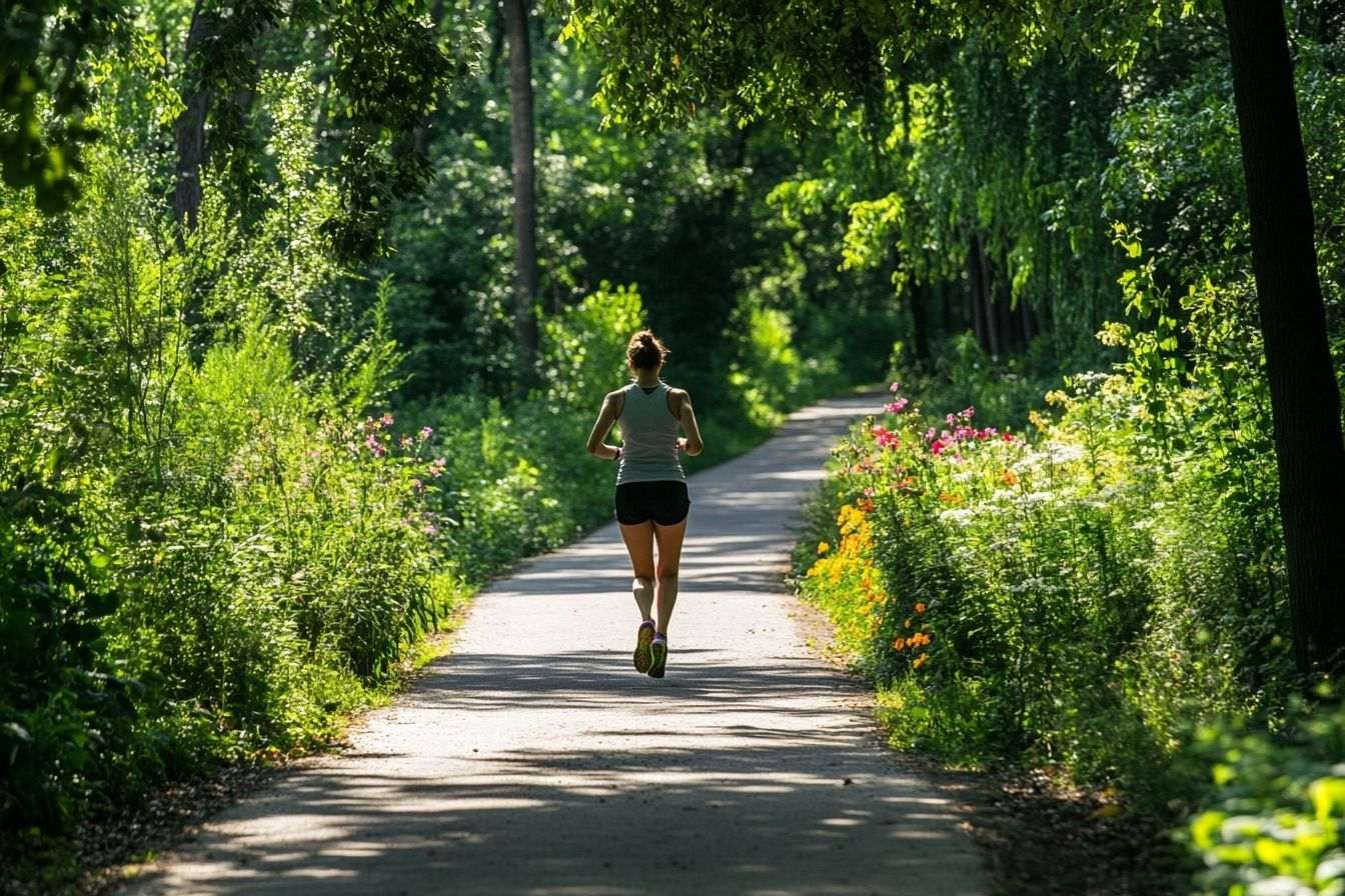 Image d'illustration. Coureur profitant d une journée ensoleillée sur un chemin pittoresque