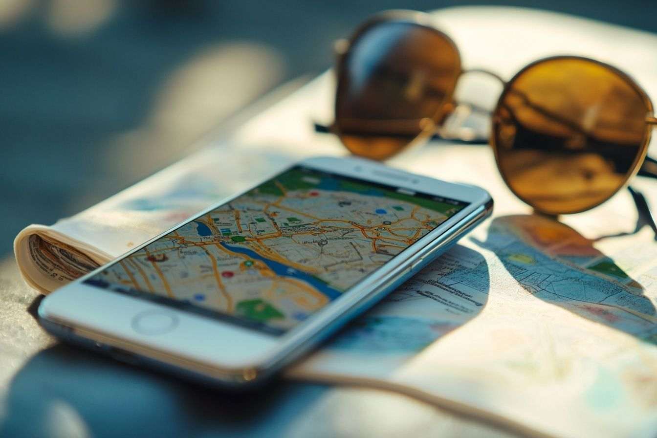 Image d'illustration. Gros plan Écran smartphone réfléchissant lumière soleil