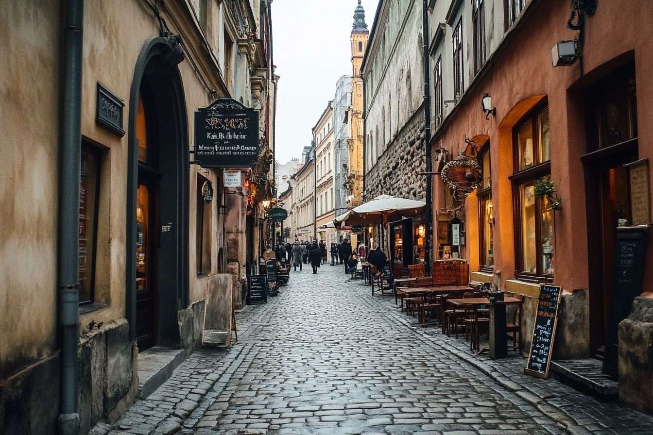 Image d'illustration. Rues pavées charmantes à cracovie