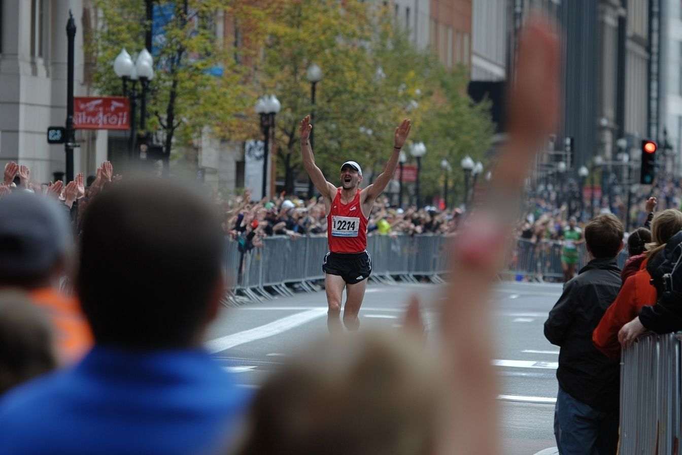 Spectateurs en liesse à l arrivée du marathon