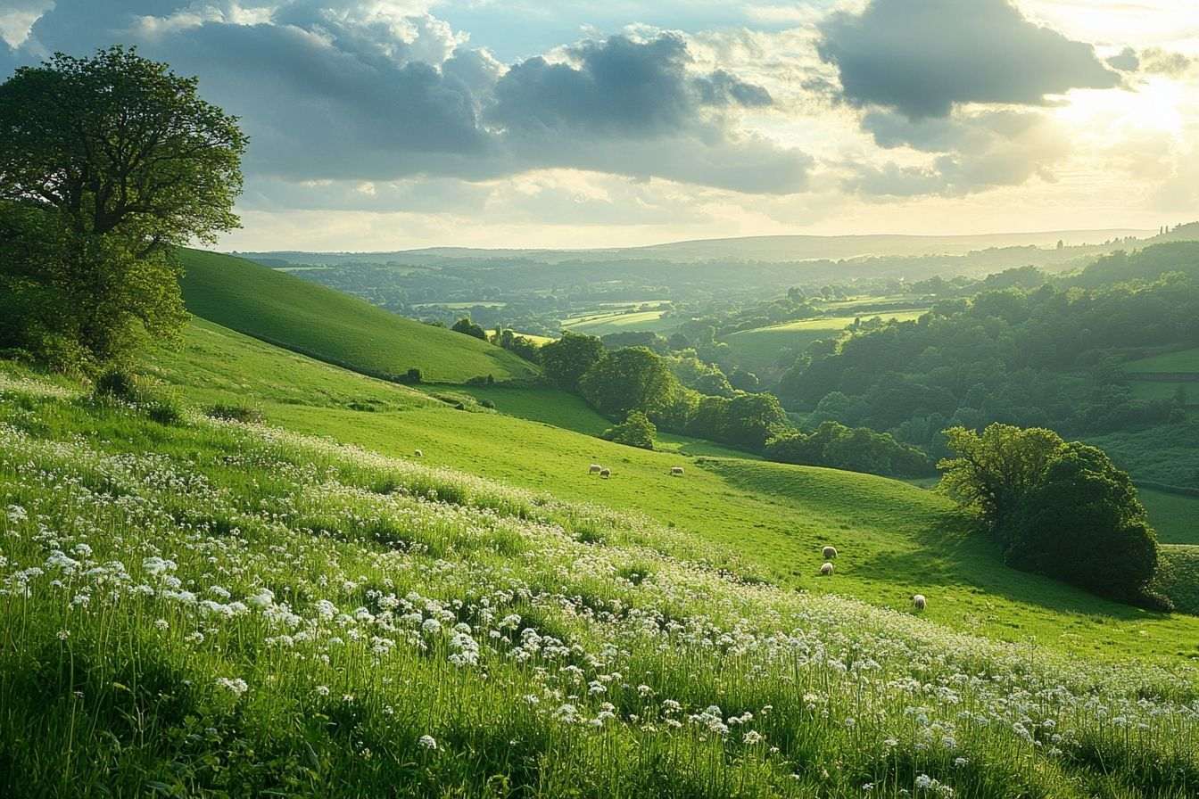 Image d'illustration. Collines verdoyantes des cotswolds