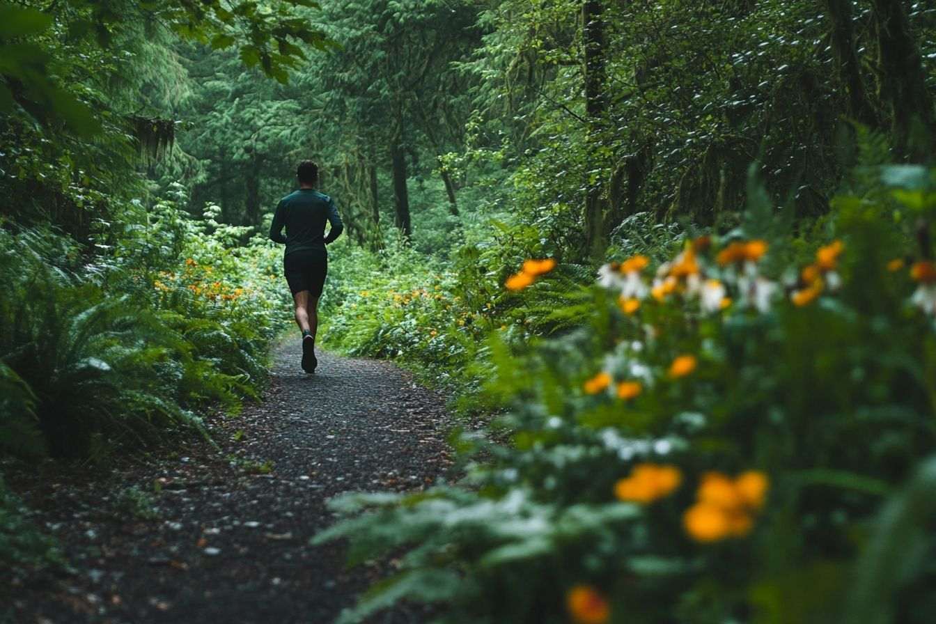 Image d'illustration. Coureur sur un sentier dans la forêt