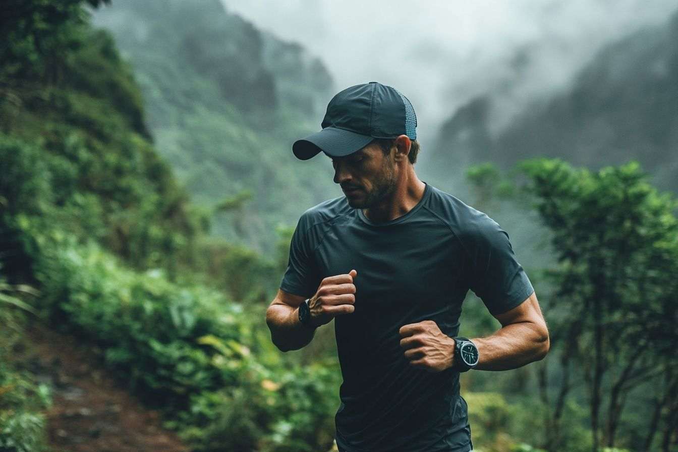 Image d'illustration. Runner s arrêtant sur sentier panoramique