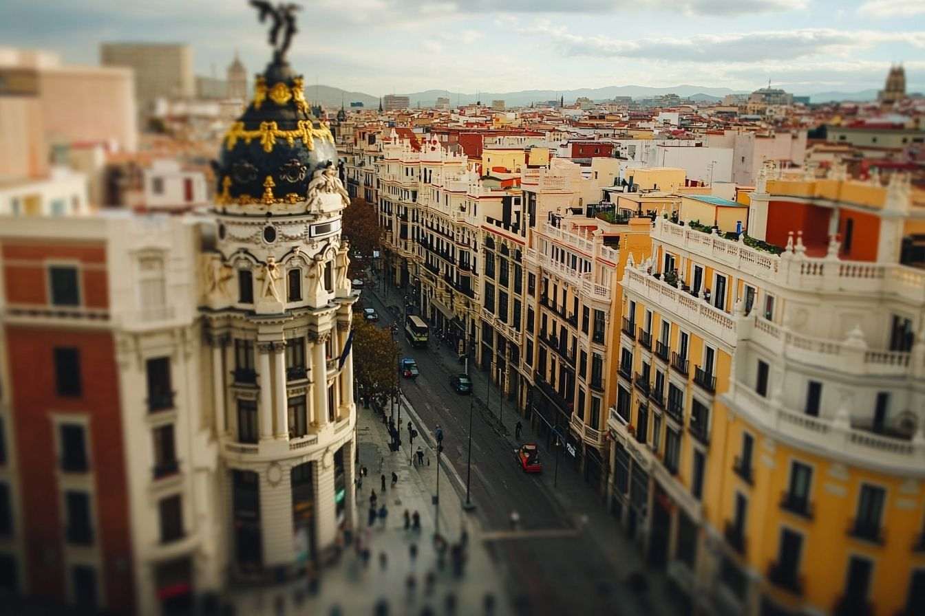 Image d'illustration. Vue aérienne du centre historique de madrid