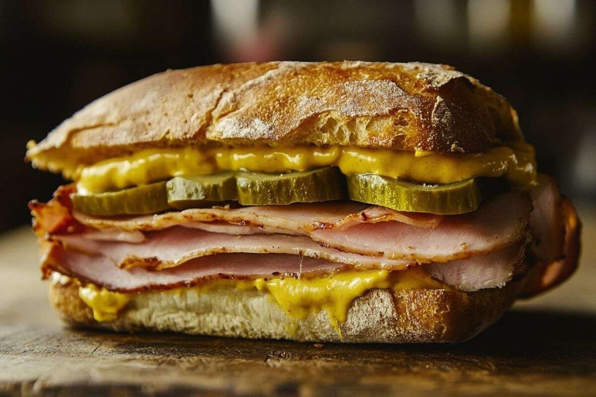 Gros plan d un sandwich cubain vibrant