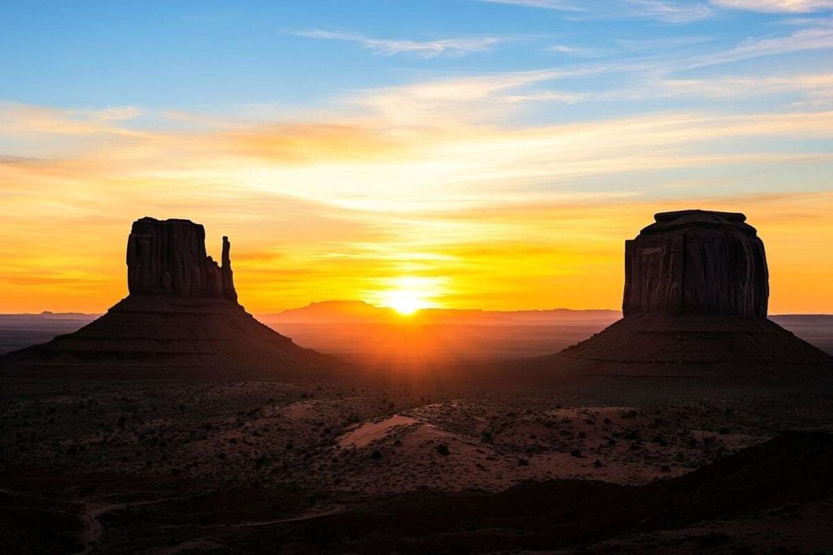 Paysage désertique vaste de monument valley
