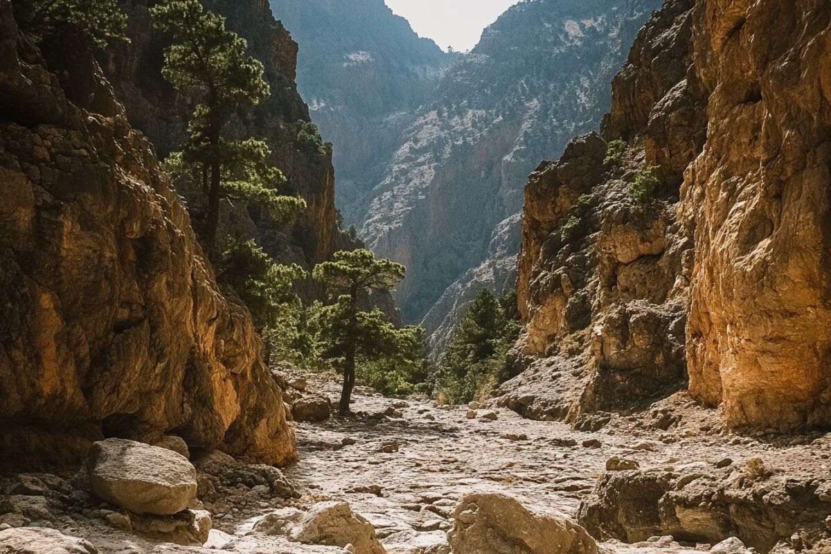 Vue panoramique du paysage spectaculaire des gorges de samaria