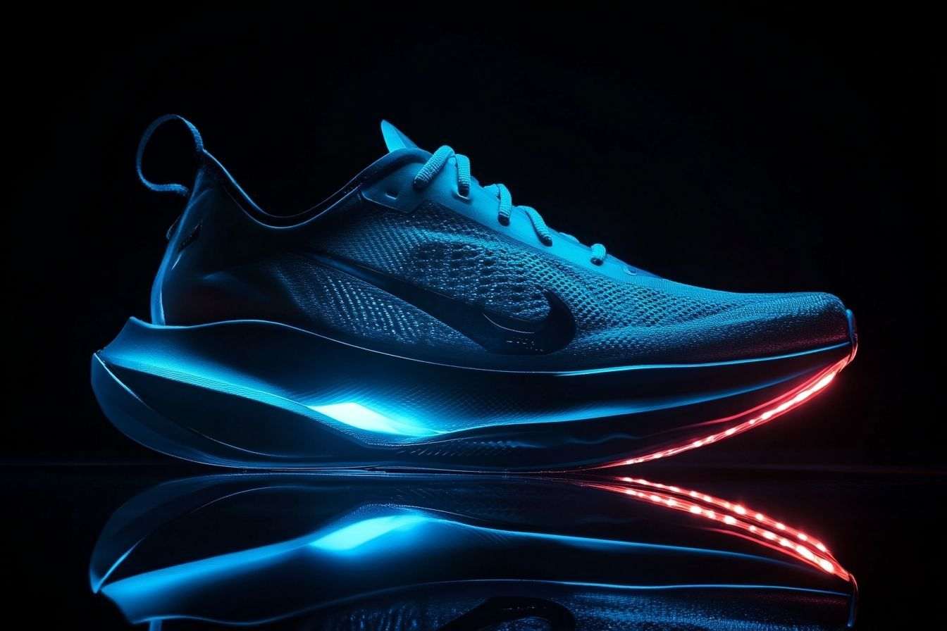 Chaussure de course futuriste avec éclairage dynamique