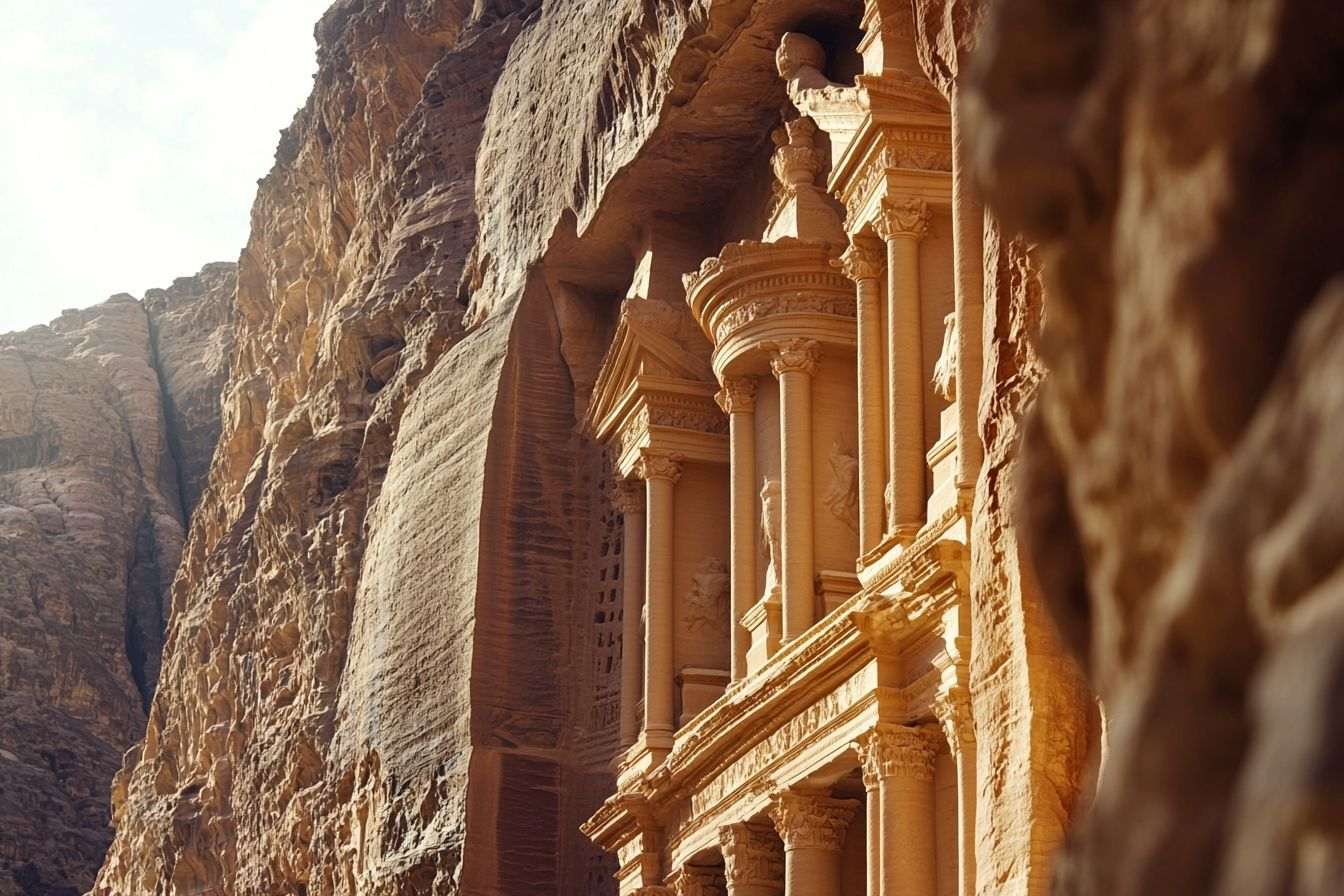 Falaises en grès majestueuses à petra