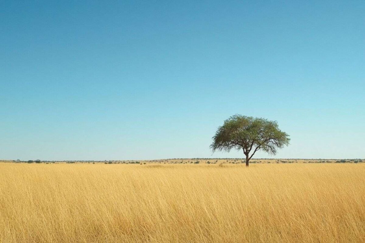 Paysage de savane expansive au botswana