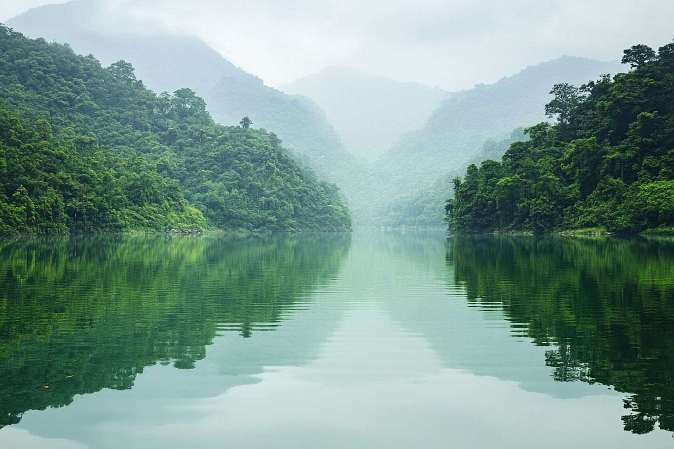 Paysage verdoyant de ba be