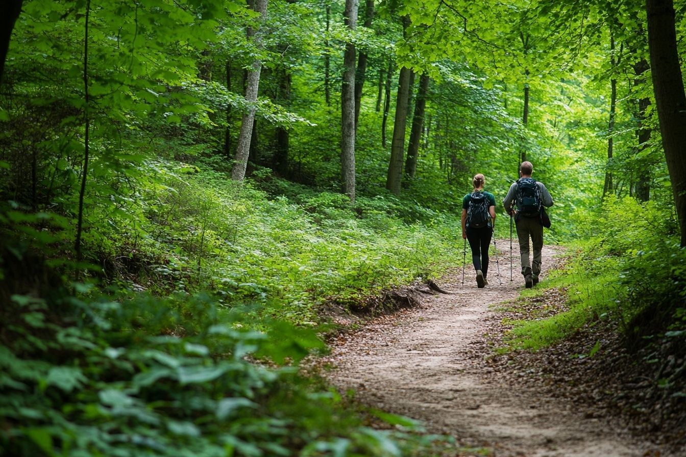 Randonnée en forêt en lituanie