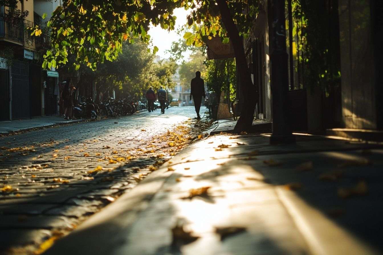 Scène de rue animée à athènes
