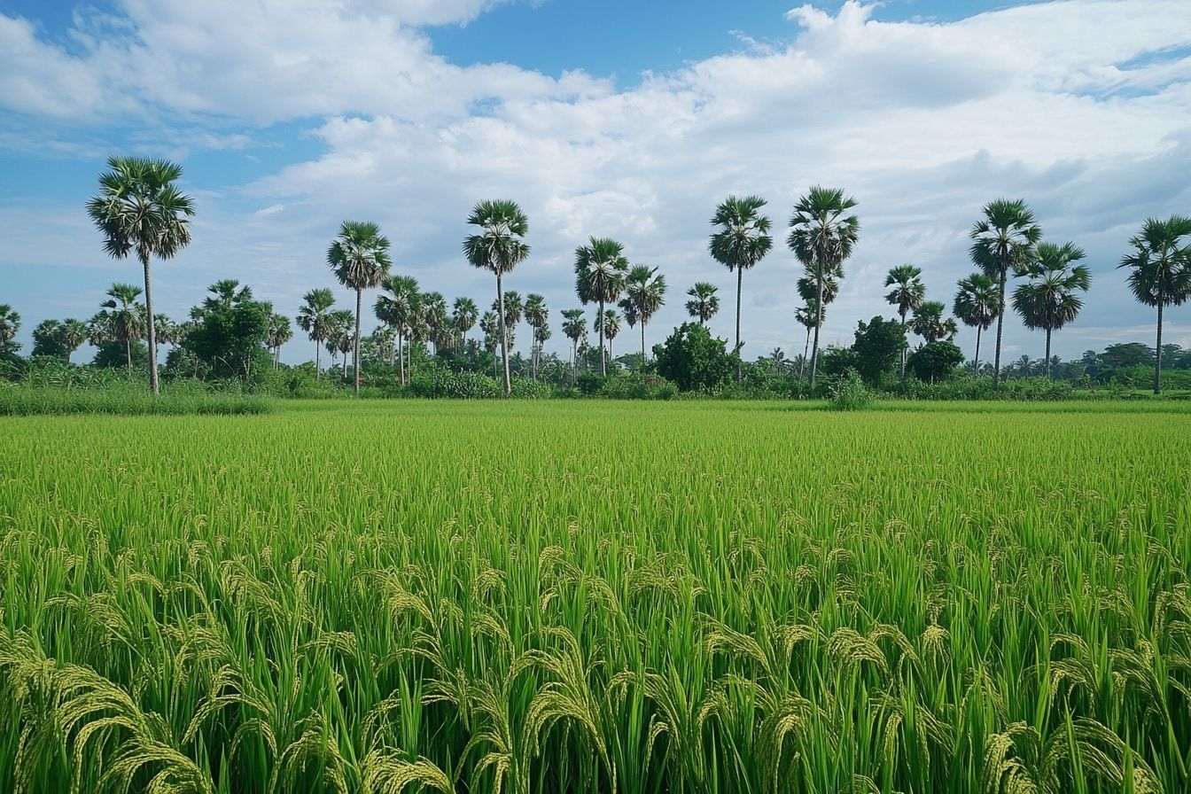 Champs de riz cambodgiens
