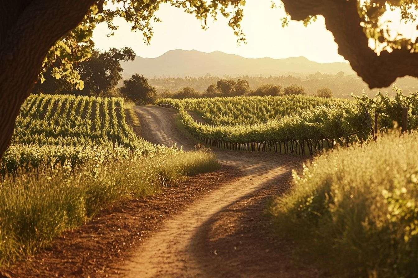 Paysage serein dans un vignoble californien