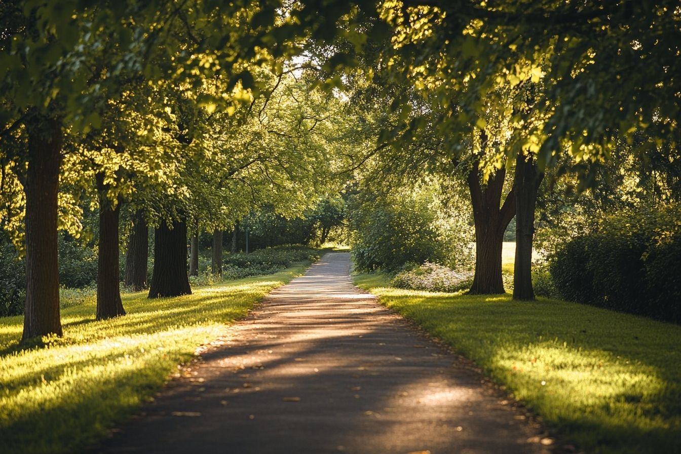 Paysage serein avec chemin pédestre