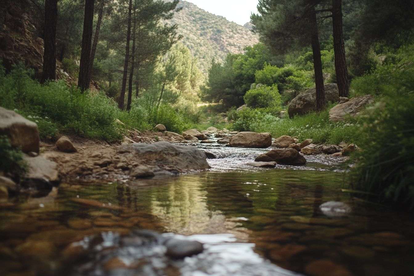 Ruisseau tranquille dans le haut atlas