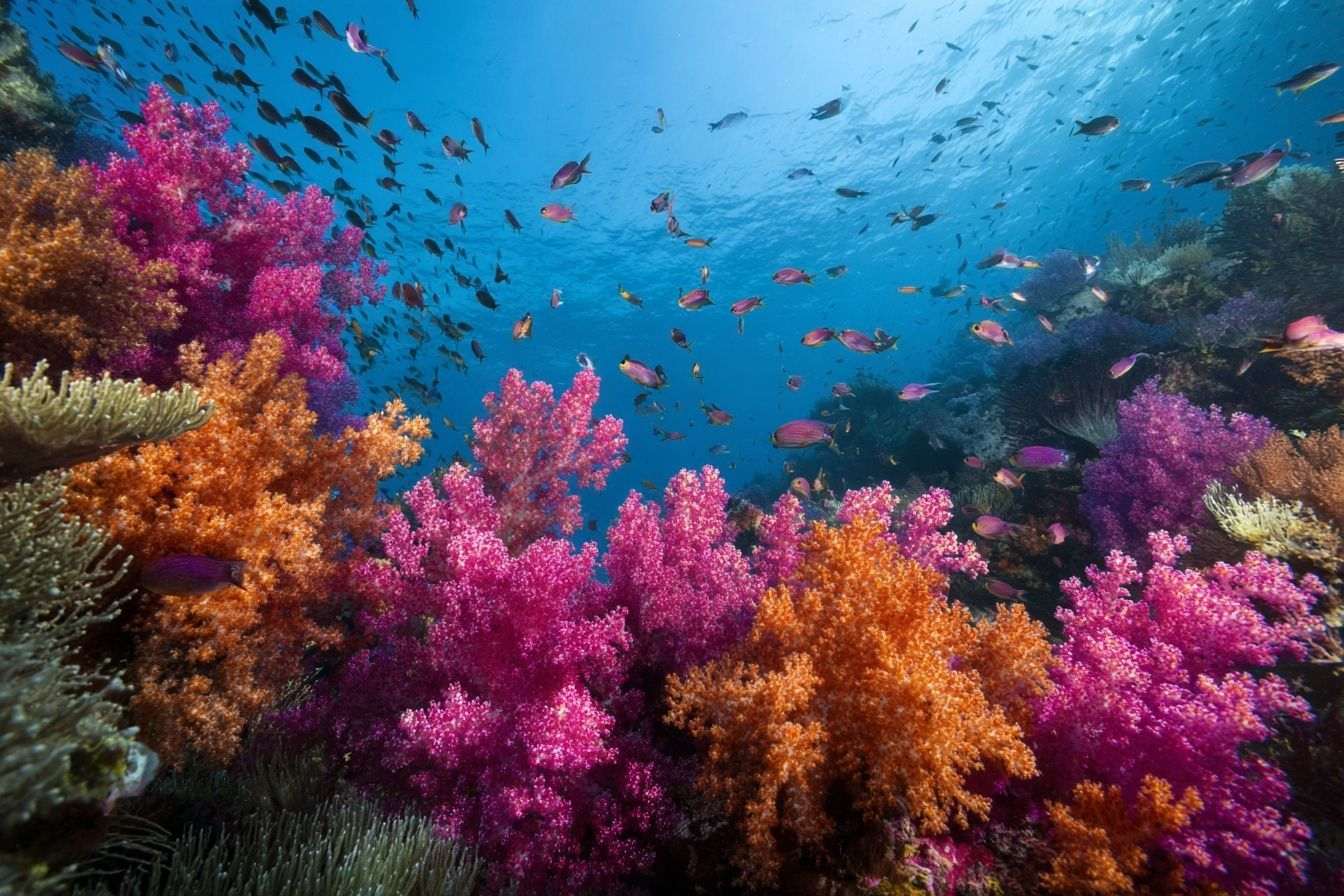 Récifs coralliens colorés en europe