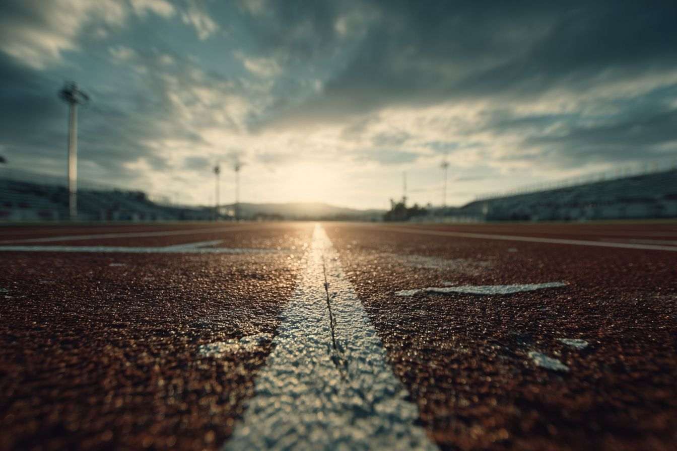 Vue d une piste s étendant à l horizon