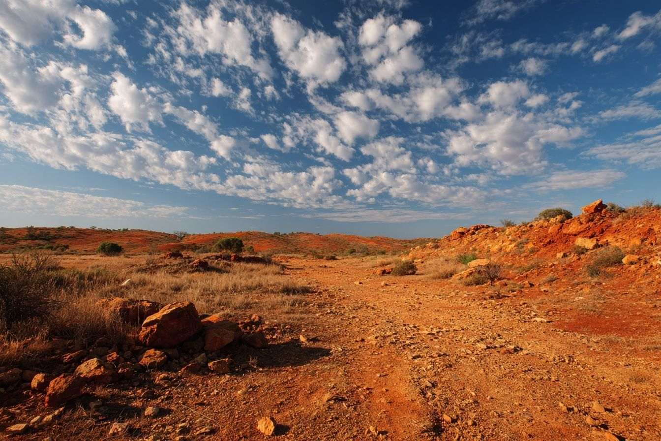 Paysage accidenté près de broken hill