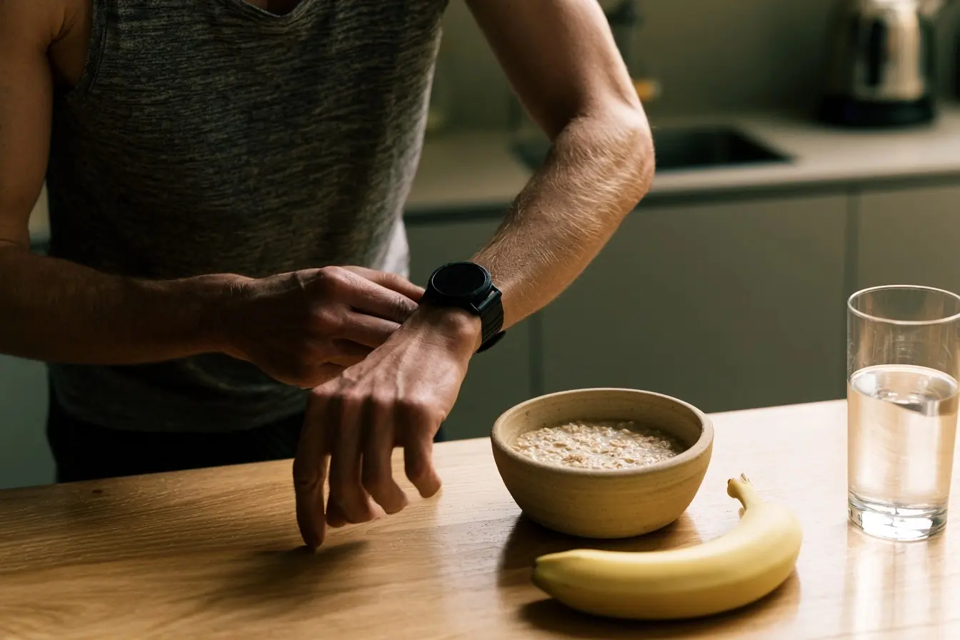 Coureur prêt sans toucher au petit-déjeuner