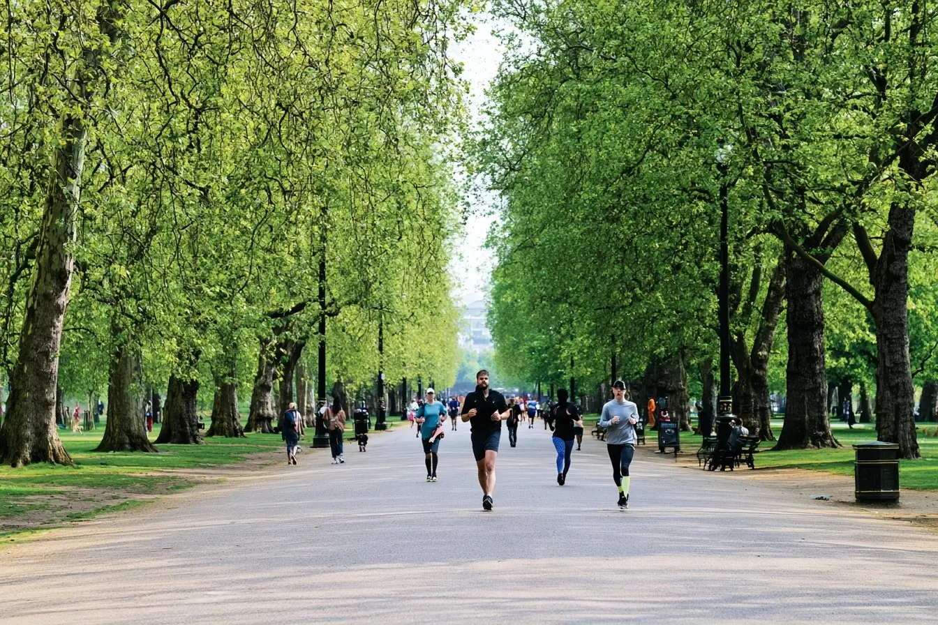 Promenade large avec marche et course